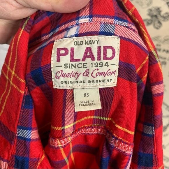 Old Navy Women Red Long Sleeve Button-Down Shirt XS - Picture 8 of 8